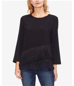 Vince Camuto Womens Tiered Fringe Pullover Blouse