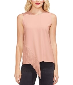Vince Camuto Womens Asymmetric Fringe Pullover Blouse