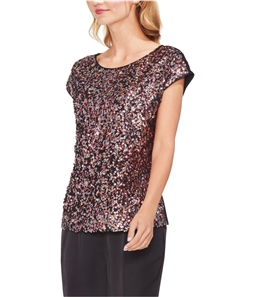 Vince Camuto Womens Sequins Pullover Blouse