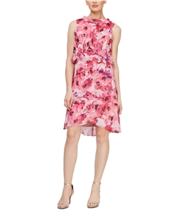 SLNY Womens Floral Tiered Dress