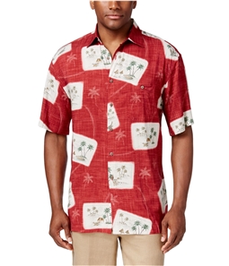 Campia Moda Mens Postcard Tropical Button Up Shirt