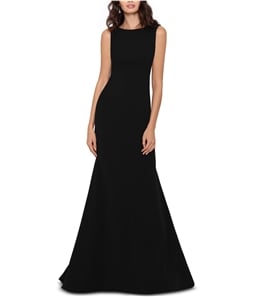 Betsy & Adam Womens Bow Back Gown Dress