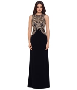 Betsy & Adam Womens Embellished Bodice Gown Dress
