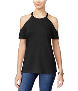 Rebellious One Womens Cold Shoulder Knit Blouse