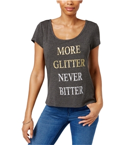 Jamie & Layla Womens More Glitter Graphic T-Shirt