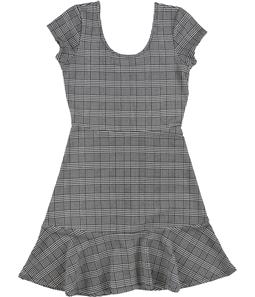 Planet Gold Womens Plaid Fit & Flare Dress