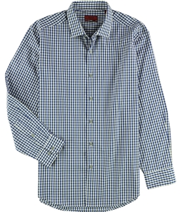 Alfani Mens Gingham Button Up Dress Shirt