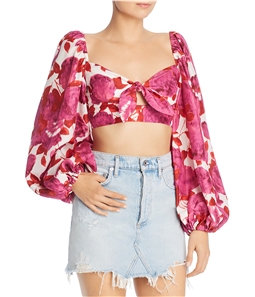 Alice McCall Womens Tie-Front Crop Top Blouse