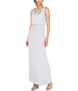 Adrianna Papell Womens Solid Blouson Gown Dress