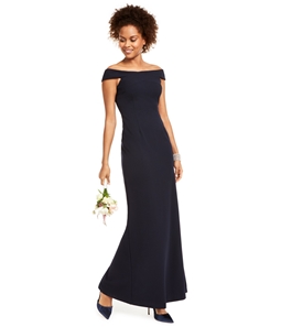 Adrianna Papell Womens Knit Crepe A-line Gown Dress
