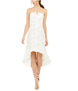 Adrianna Papell Womens Lace Fit & Flare High-Low Strapless Dress