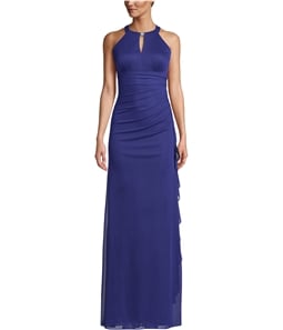 Betsy & Adam Womens Ruched Gown Dress