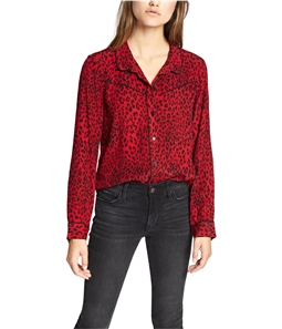 Sanctuary Clothing Womens Leopard Button Up Shirt