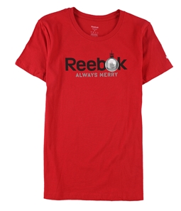 Reebok Womens Always Merry Holiday Graphic T-Shirt