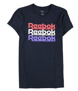 Reebok Womens Triple Linear Logo Graphic T-Shirt