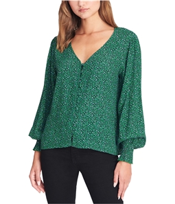 Sanctuary Clothing Womens Noelle Smocked-Sleeve Button Down Blouse