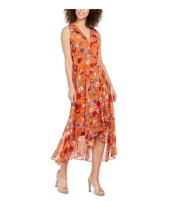 Calvin Klein Womens Floral High-Low Dress