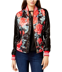 CHRLDR Womens Rose Varsity Bomber Jacket