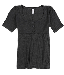 Charlotte Womens Heathered 3-Button Baby Doll Blouse