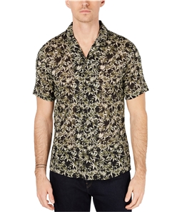 Michael Kors Mens Leaf Print Button Up Shirt