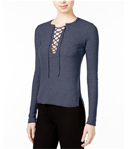 Chelsea Sky Womens Lace-Up Pullover Blouse
