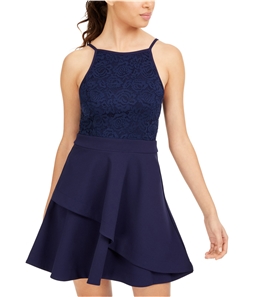 Speechless Womens Lace Top Fit & Flare Dress
