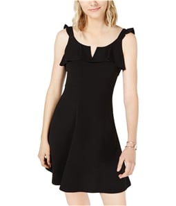 Almost Famous Womens Ruffle Fit & Flare Dress