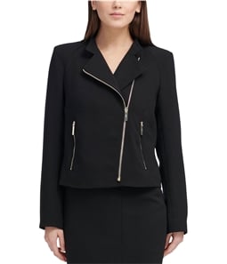 DKNY Womens Solid Motorcycle Jacket