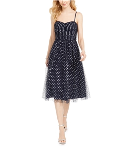Eliza J Womens Shimmer Polka Dot A-line Dress
