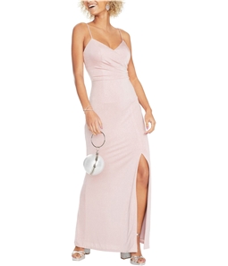 Eliza J Womens V-Neck Glitter A-line Gown Dress