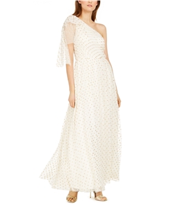 Eliza J Womens Glitter Polka Dot Asymmetrical Dress