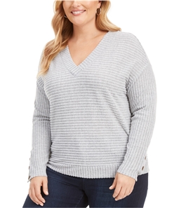 Belldini Womens Textured Stripe Pullover Sweater