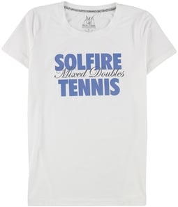 SOLFIRE Womens Mixed Doubles Tennis Graphic T-Shirt