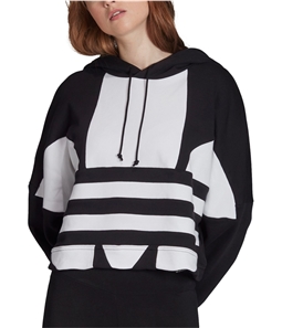 Adidas Womens Trefoil Cropped Hoodie Sweatshirt