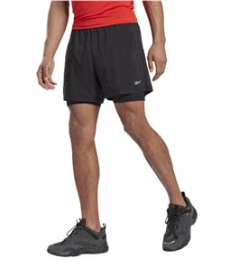Reebok Mens Two In One Athletic Workout Shorts