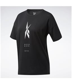 Reebok Womens Edgeworks Vertical Logo Graphic T-Shirt