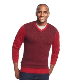 Geoffrey Beene Mens Front Intarsia V Neck Pullover Sweater