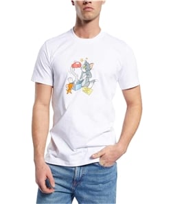 Reebok Mens Tom and Jerry Birthday Graphic T-Shirt