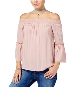 Hippie Rose Womens Cinched Bell-Sleeve Pullover Blouse