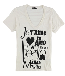 dirty violet Womens Je T'aime Graphic T-Shirt
