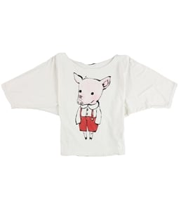 dirty violet Womens Piglet Batwing Sleeve Graphic T-Shirt
