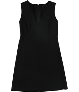 Theory Womens Solid V-Neck Shift Dress