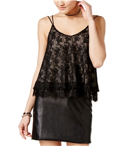Lily Black Womens Strappy Knit Blouse