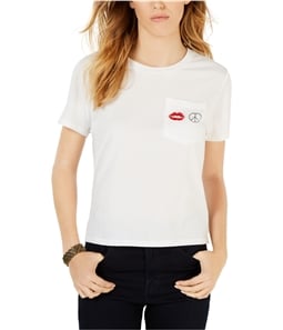 Carbon Copy Womens Embroidered Embellished T-Shirt