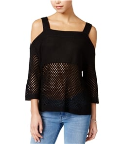 Hooked Up by IOT Womens Open-Stitch Knit Sweater
