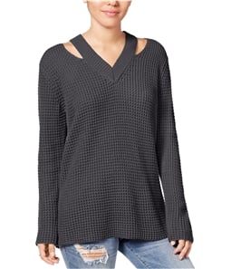 Hooked Up by IOT Womens Cutout Pullover Sweater