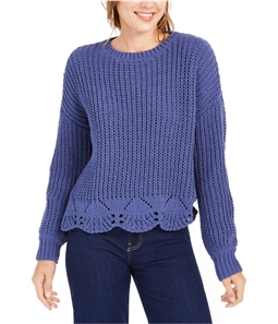Wynter Womens Scallop Matte Chenille Pullover Sweater