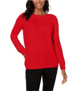 Tommy Hilfiger Womens Cable-Knit Pullover Sweater