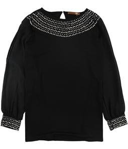 Belldini Womens Sheer sleeves Pullover Blouse