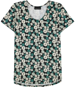 Lauren M Petites Womens Floral Basic T-Shirt